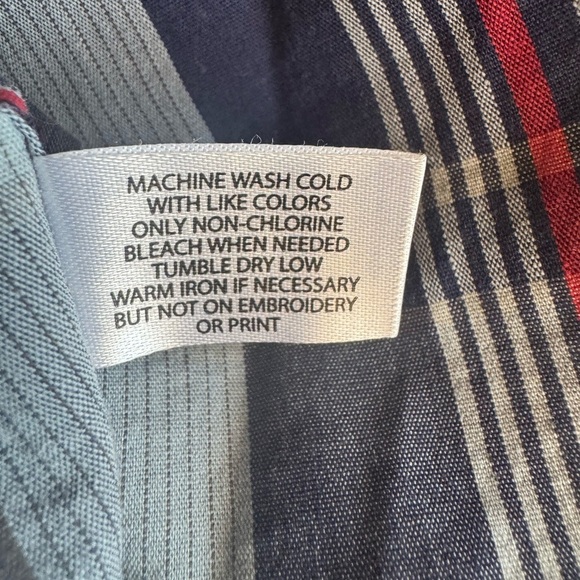 U.S. Polo Assn. Navy and Red Plaid Long Sleeve Shirt 4XLT - Picture 6 of 6
